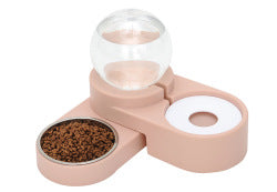 2 az 1-ben Kisállat Etető - Dupla Tál Automatikus Vízadagolóval és Labdás Víztartállyal