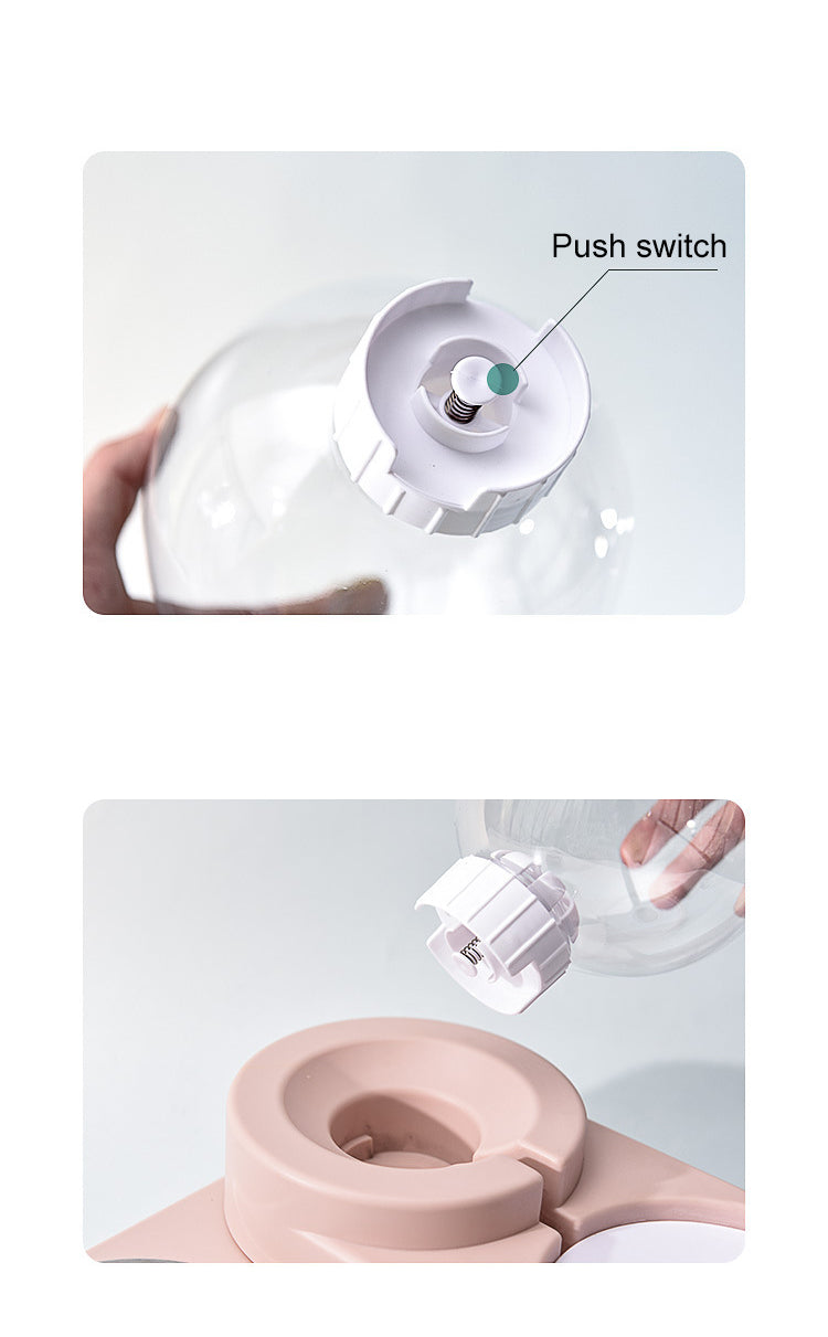 2 az 1-ben Kisállat Etető - Dupla Tál Automatikus Vízadagolóval és Labdás Víztartállyal