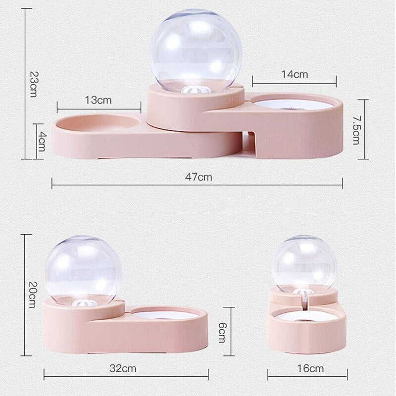 Automatikus Kisállat Etető és Vízadagoló - Dupla Tál Kutya Macska Számára