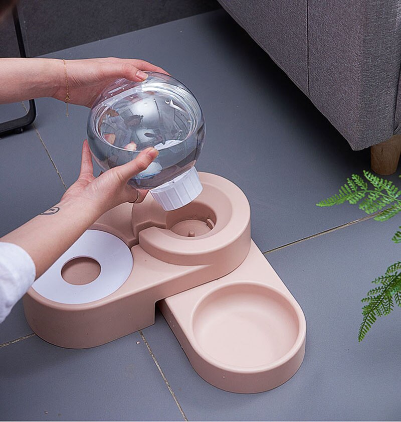 Automatikus Kisállat Etető és Vízadagoló - Dupla Tál Kutya Macska Számára